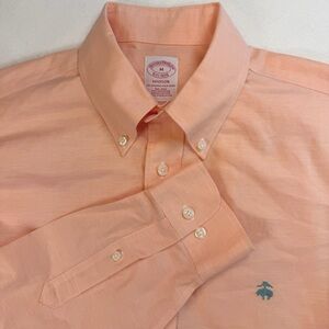 Brooks Brothers Button Down Mens Medium Pink Original Polo Oxford Logo